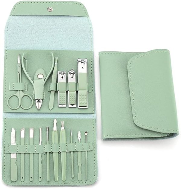 16 pcs nail cutter clipper tool box set stainless steel for personal care manicure set