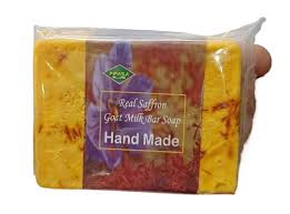hand made real saffron goat milk bar soap