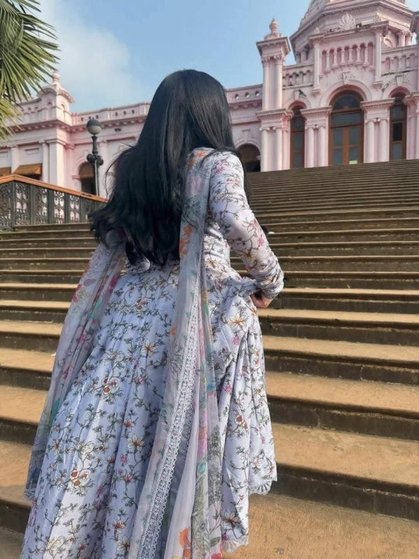 hania amir inspired digital print three piece
